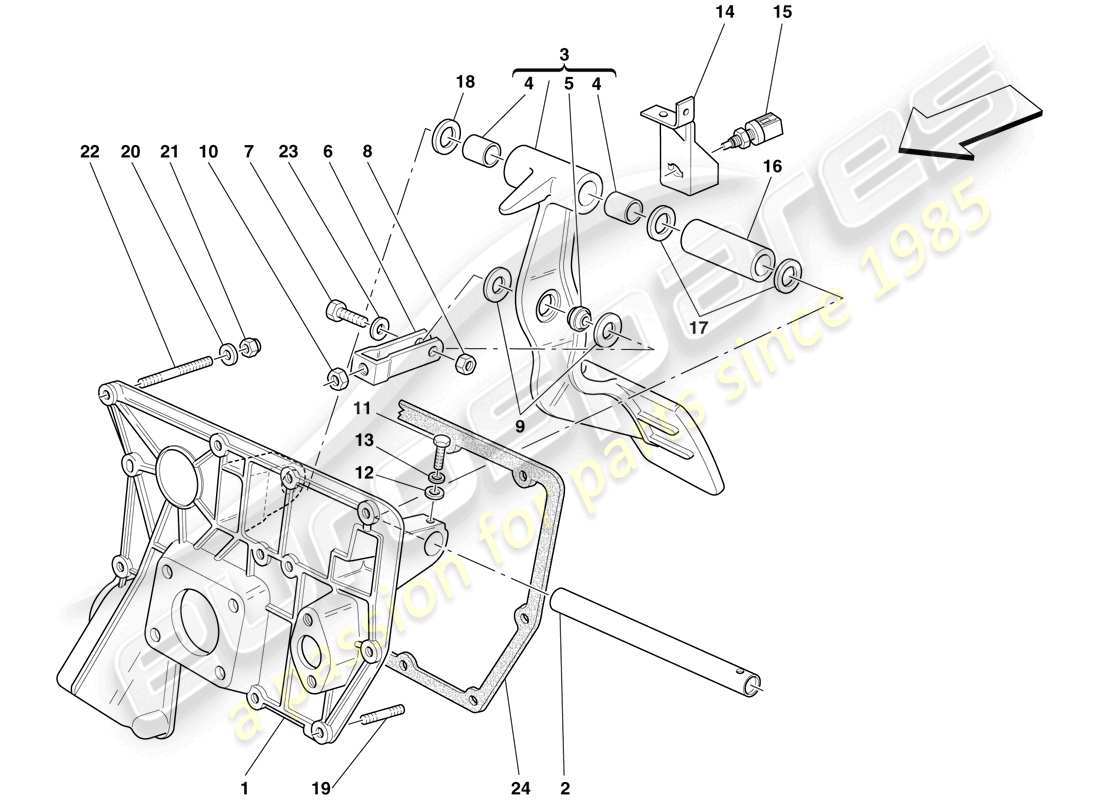 Ferrari F430 Scuderia Spider 16M (Europe) Pedal Board Part Diagram