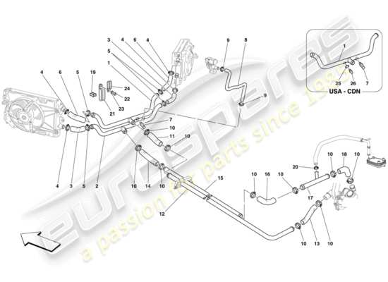 a part diagram from the Ferrari F430 Scuderia Spider 16M (Europe) parts catalogue