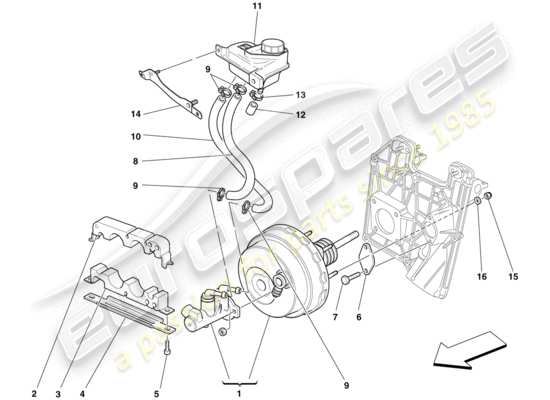 a part diagram from the Ferrari F430 Scuderia Spider 16M (RHD) parts catalogue