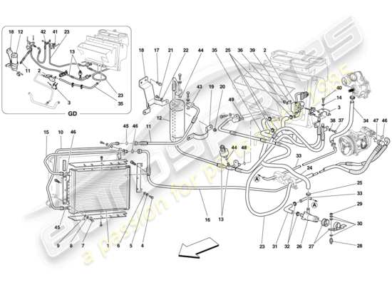 a part diagram from the Ferrari F430 Scuderia Spider 16M (RHD) parts catalogue