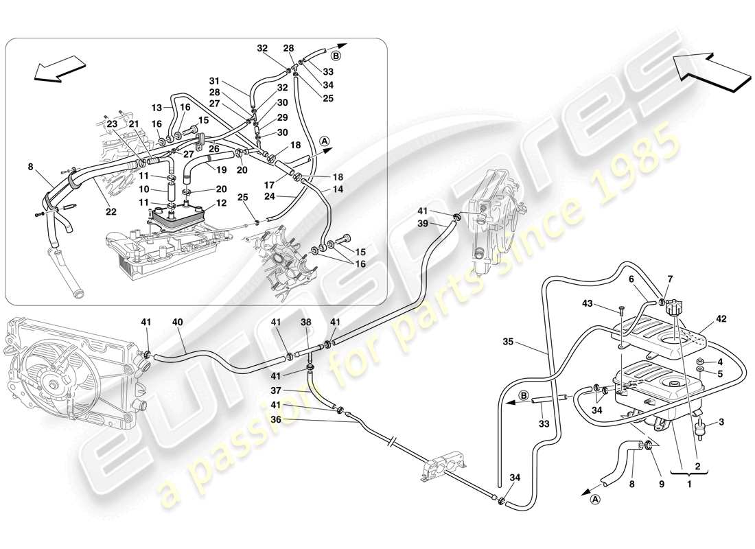 Ferrari F430 Scuderia Spider 16M (USA) HEADER TANK Part Diagram