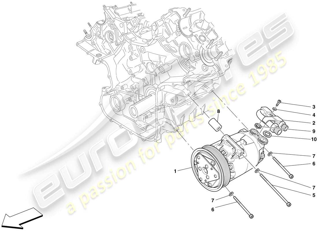 Ferrari F430 Scuderia Spider 16M (USA) AC SYSTEM COMPRESSOR Part Diagram