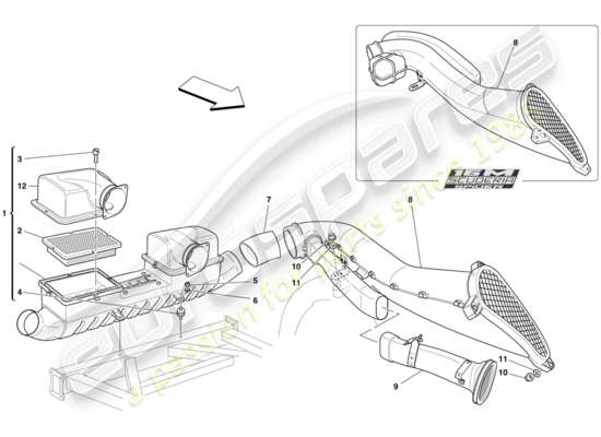 a part diagram from the Ferrari 430 parts catalogue