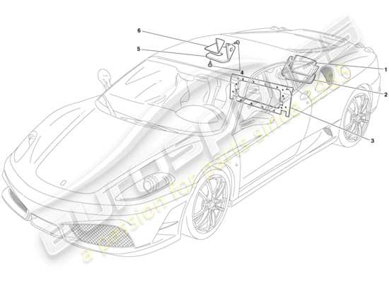 a part diagram from the Ferrari F430 Scuderia Spider 16M (USA) parts catalogue