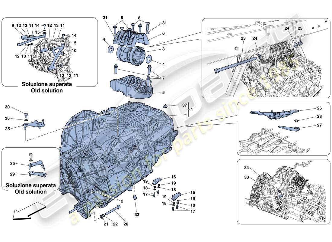 Ferrari 458 Italia (Europe) GEARBOX HOUSING Part Diagram