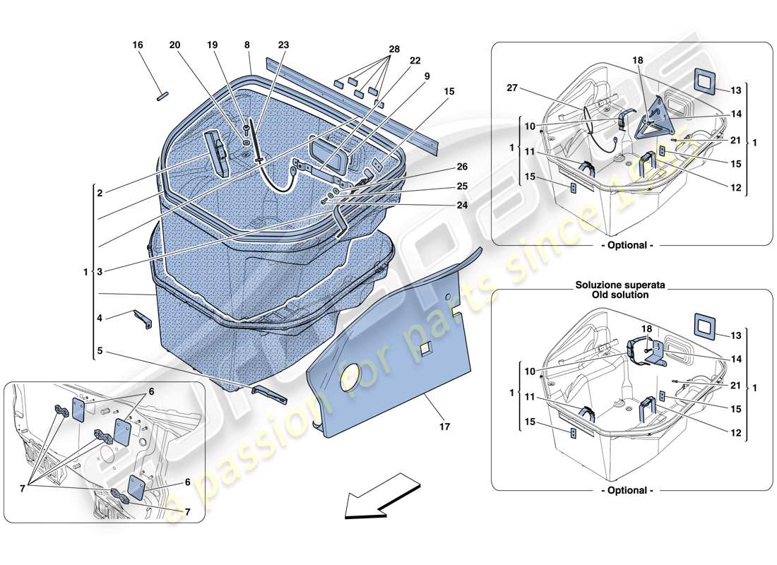 Ferrari 458 Italia (Europe) FRONT COMPARTMENT TRIM Part Diagram