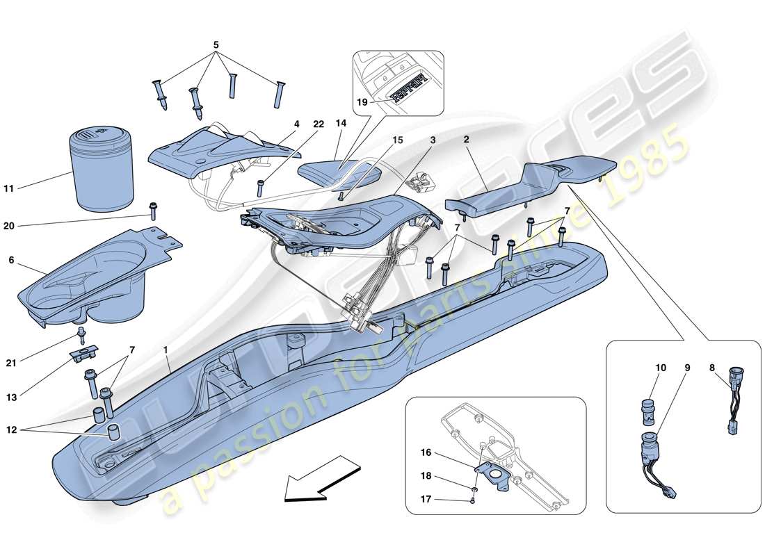 Ferrari 458 Italia (Europe) TUNNEL - SUBSTRUCTURE AND ACCESSORIES Part Diagram