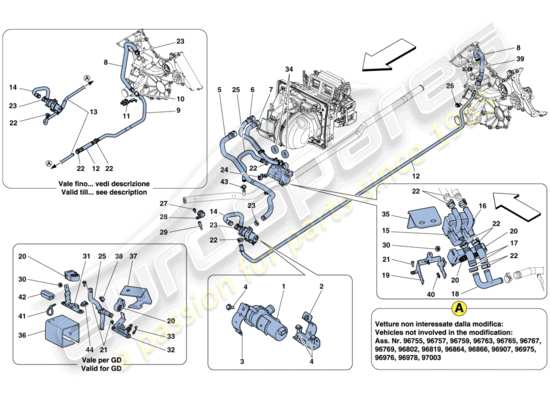 a part diagram from the Ferrari 458 parts catalogue