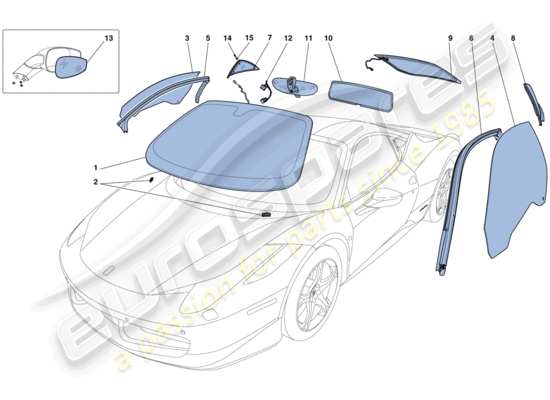 a part diagram from the Ferrari 458 parts catalogue