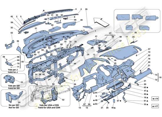 a part diagram from the Ferrari 458 parts catalogue