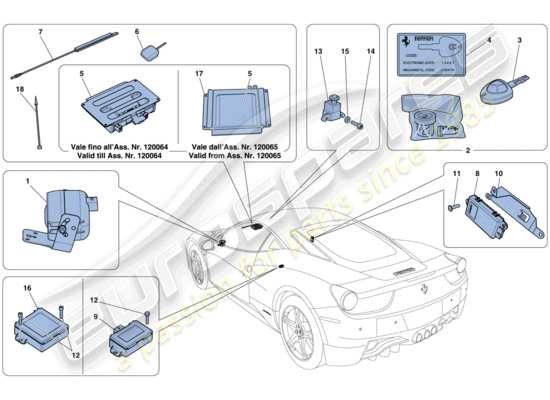 a part diagram from the Ferrari 458 parts catalogue