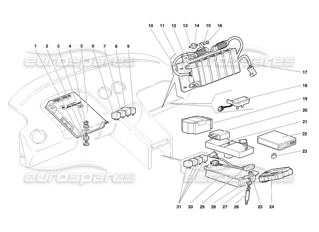 Lamborghini Diablo SV (1998) electrical system Parts Diagram