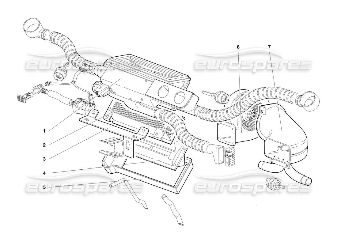 Lamborghini Diablo SV (1998) Climate Control (Valid for GB - November 1998) Parts Diagram