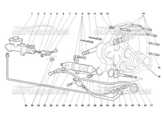 a part diagram from the Lamborghini Diablo parts catalogue