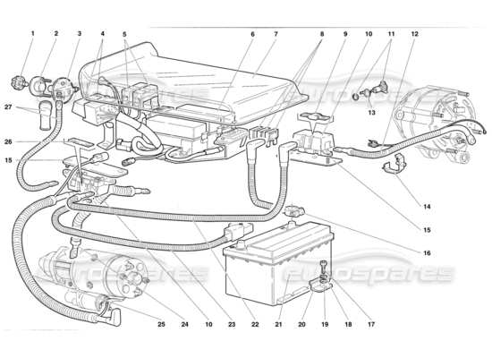 a part diagram from the Lamborghini Diablo parts catalogue