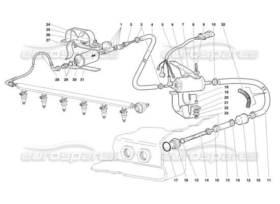 a part diagram from the Lamborghini Diablo parts catalogue