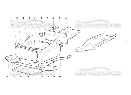 a part diagram from the Lamborghini Diablo parts catalogue