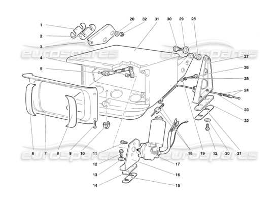 a part diagram from the Lamborghini Diablo parts catalogue