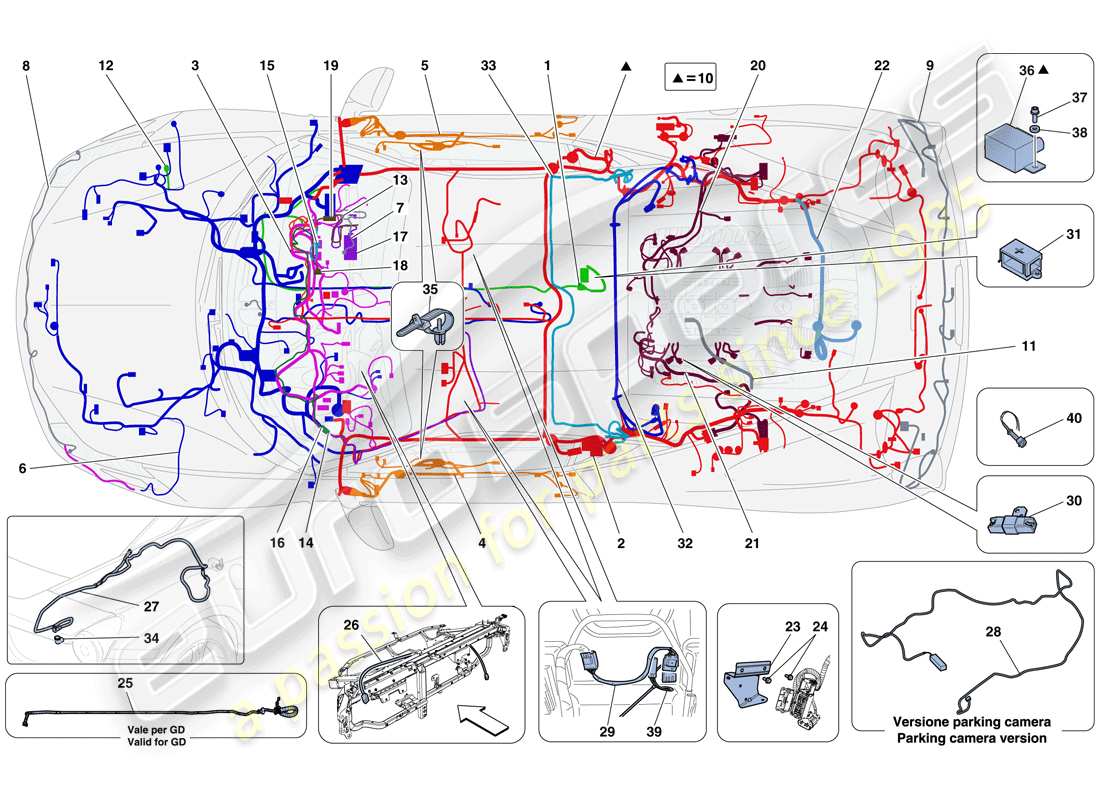 Ferrari 458 Italia (RHD) MAIN WIRING HARNESSES Part Diagram