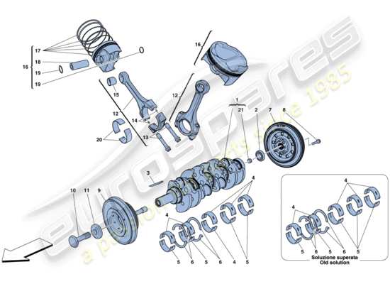 a part diagram from the Ferrari 458 Italia (RHD) parts catalogue