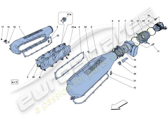 a part diagram from the Ferrari 458 Italia (RHD) parts catalogue