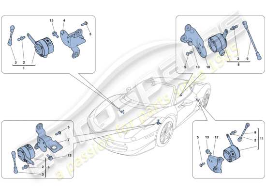 a part diagram from the Ferrari 458 Italia (RHD) parts catalogue