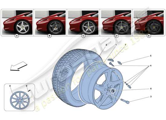 a part diagram from the Ferrari 458 parts catalogue