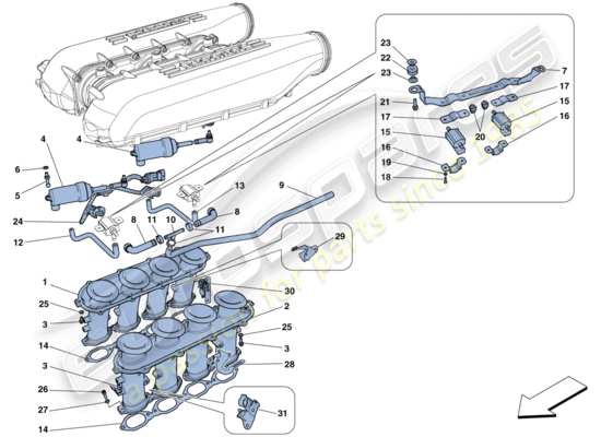 a part diagram from the Ferrari 458 parts catalogue