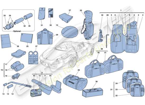 a part diagram from the Ferrari 458 Spider (Europe) parts catalogue