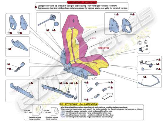 a part diagram from the Ferrari 458 parts catalogue