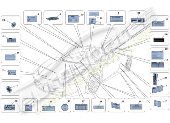 a part diagram from the Ferrari 458 parts catalogue