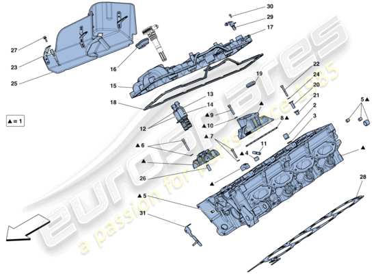 a part diagram from the Ferrari 458 Spider (RHD) parts catalogue