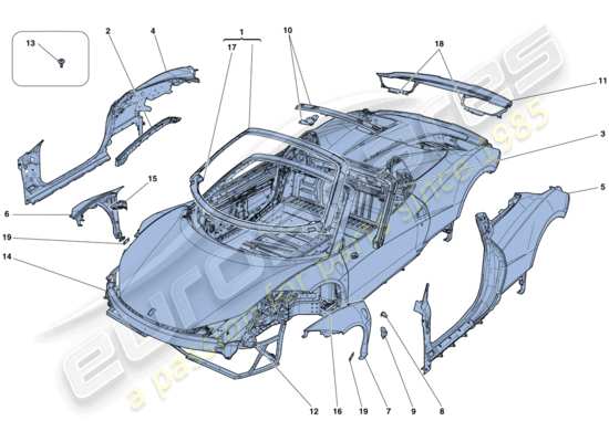 a part diagram from the Ferrari 458 parts catalogue