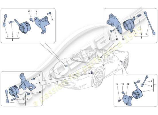 a part diagram from the Ferrari 458 Spider (RHD) parts catalogue