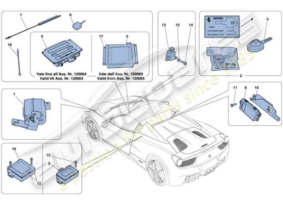 a part diagram from the Ferrari 458 parts catalogue