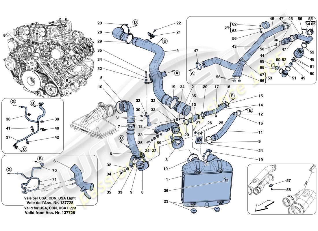 Ferrari California T (Europe) Intercooler Parts Diagram