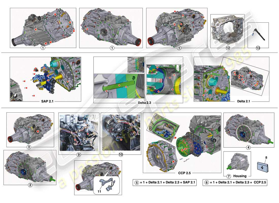 Ferrari California T (Europe) GEARBOX REPAIR KIT Parts Diagram