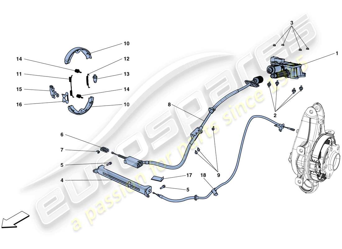 Ferrari California T (Europe) PARKING BRAKE Parts Diagram