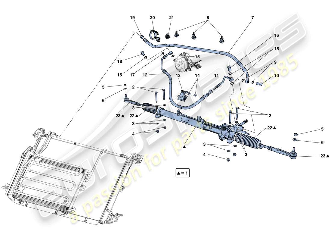 Ferrari California T (Europe) HYDRAULIC POWER STEERING BOX Parts Diagram