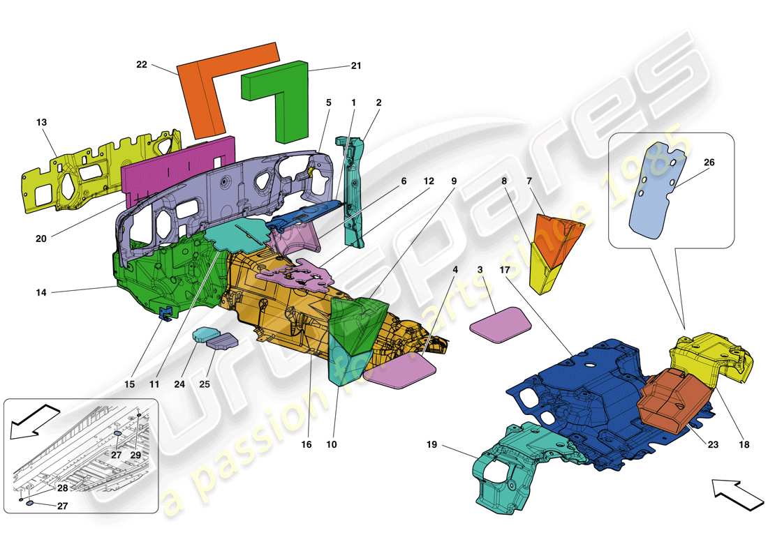 Ferrari California T (Europe) Insulation Parts Diagram