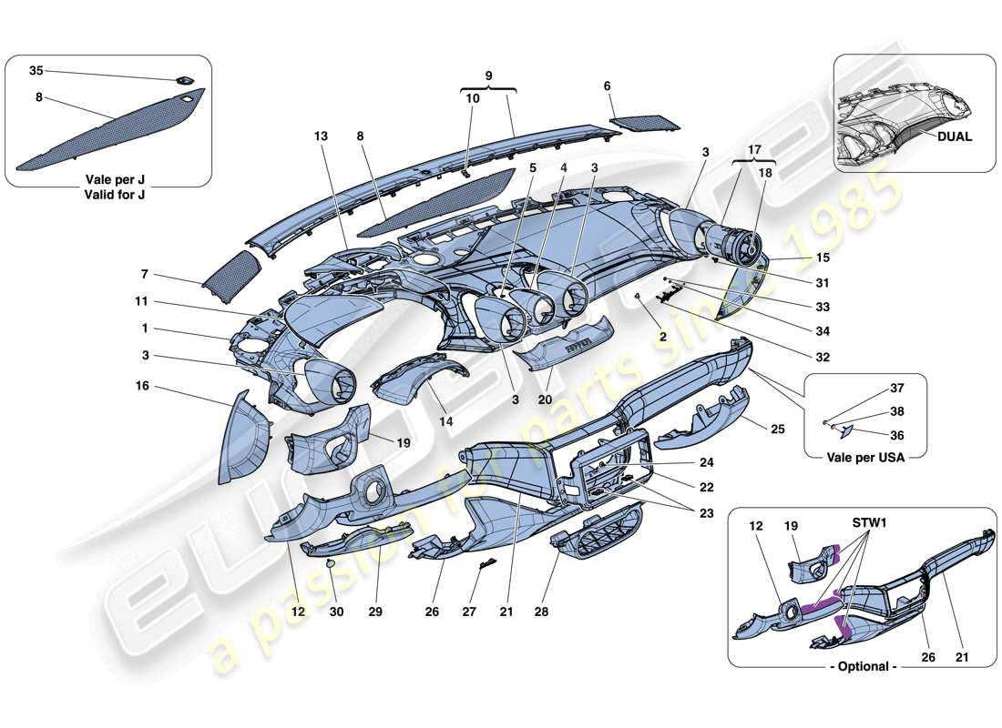 Part diagram containing part number 15538701