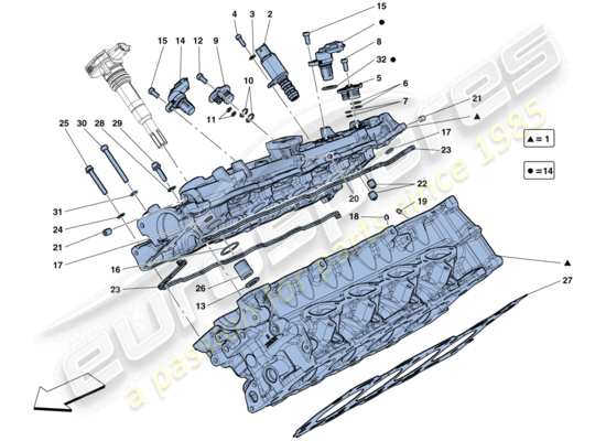 a part diagram from the Ferrari California parts catalogue