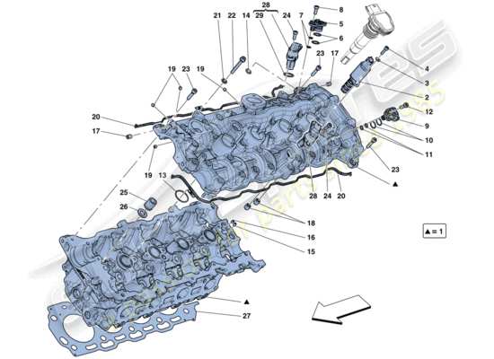 a part diagram from the Ferrari California parts catalogue