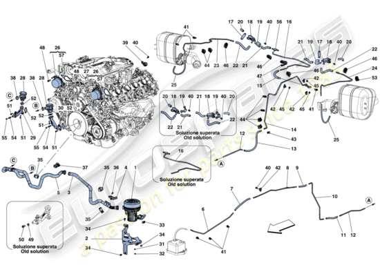 a part diagram from the Ferrari California T (Europe) parts catalogue