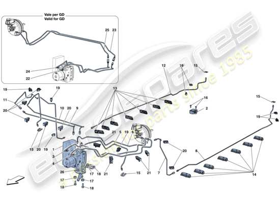 a part diagram from the Ferrari California parts catalogue