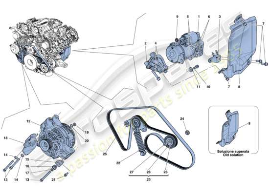 a part diagram from the Ferrari California parts catalogue