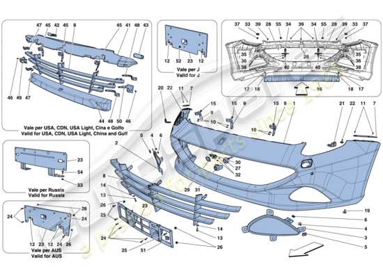 a part diagram from the Ferrari California parts catalogue