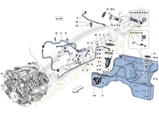 a part diagram from the Ferrari California parts catalogue