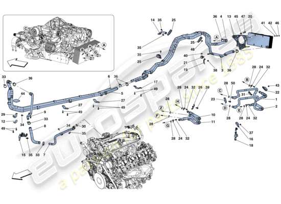 a part diagram from the Ferrari California parts catalogue