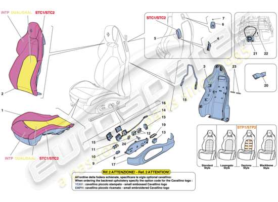 a part diagram from the Ferrari California parts catalogue